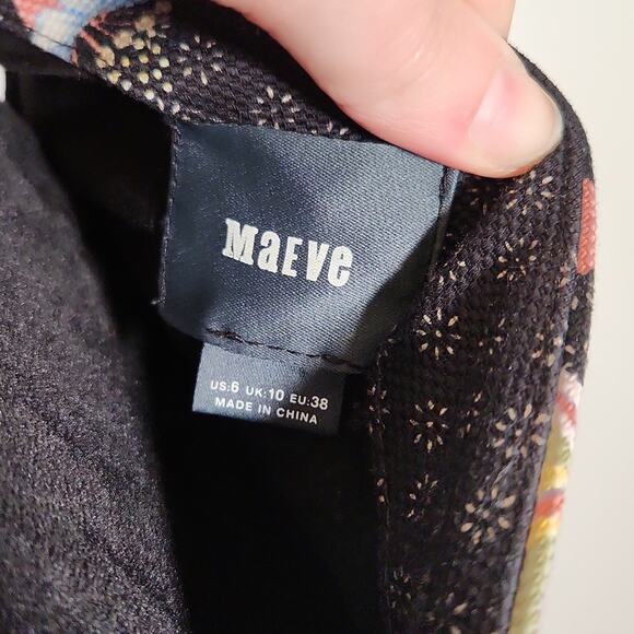 MAEVE Black Floral One Shoulder Shift Dress, Size 6 - Picture 12 of 14